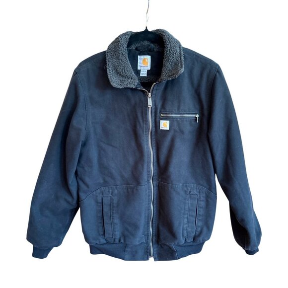 Carhartt Jackets & Blazers - Carhartt Women's Canvas Black Weathered Jacket Sherpa Lined Chore Barn Cowgirl